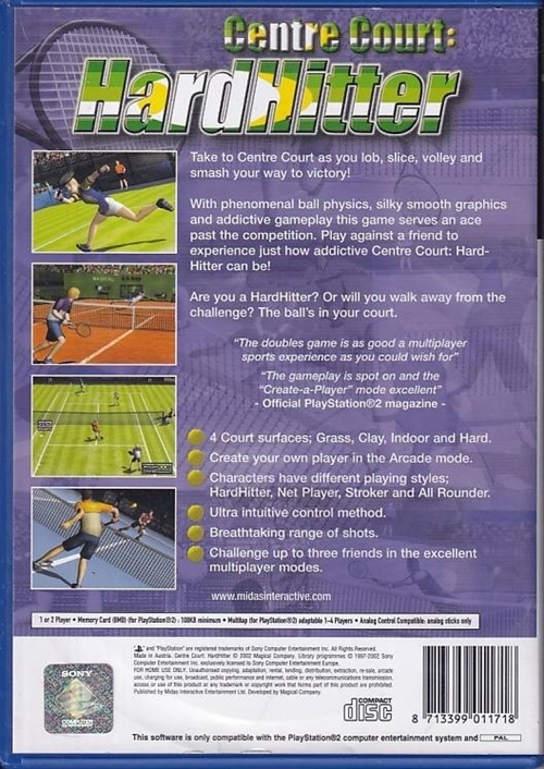 Centre Court Hardhitter - PS2 (B Grade) (Genbrug)
